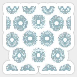 Turquoise Hand-Drawn Floral Pattern Sticker